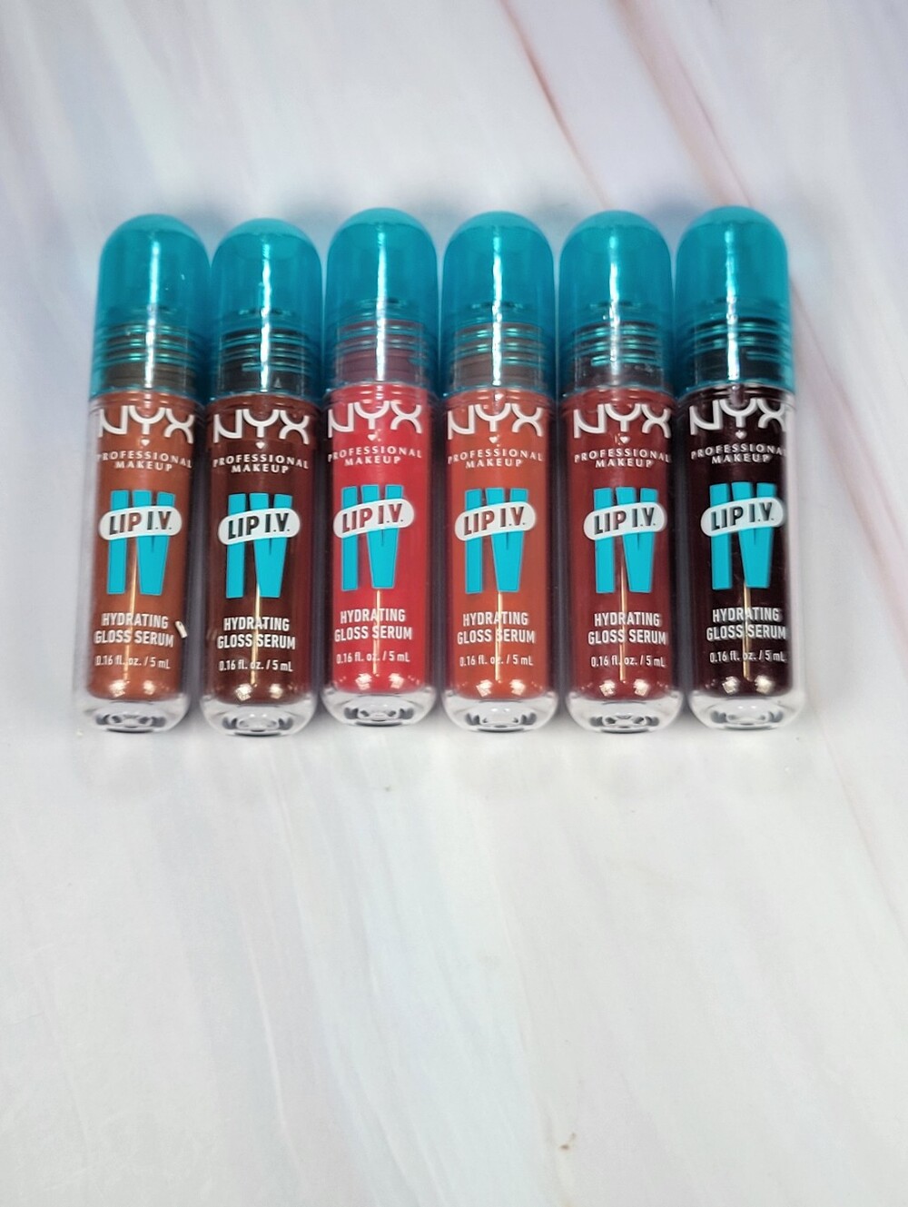 6 Piece NYX Lip IV Hydrating Gloss Stain Serum Bundle NEW!